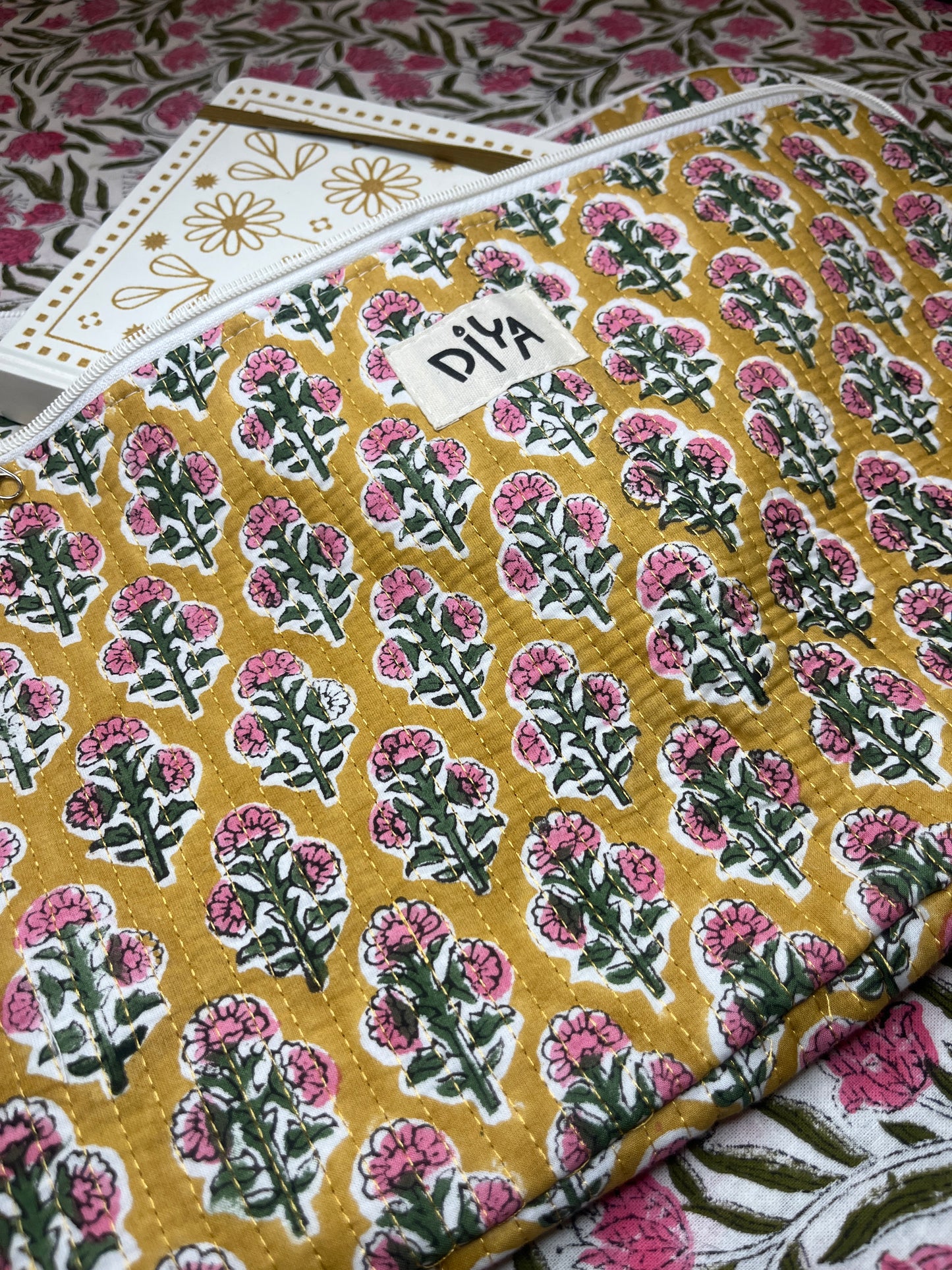 Blossom Pink Cotton Laptop Sleeve