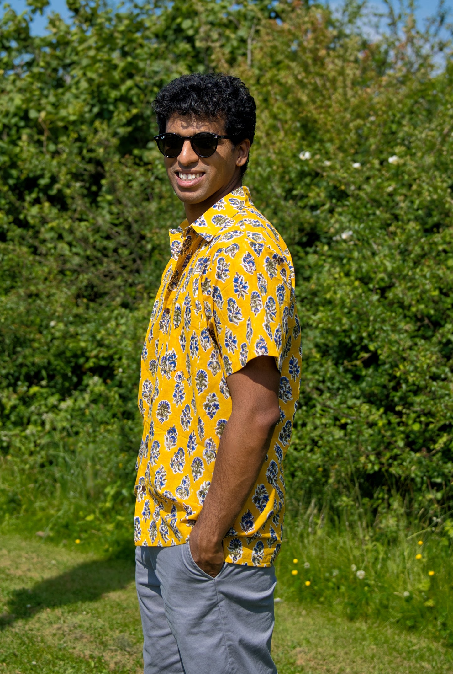 Sunrise Yellow Block Print Shirt