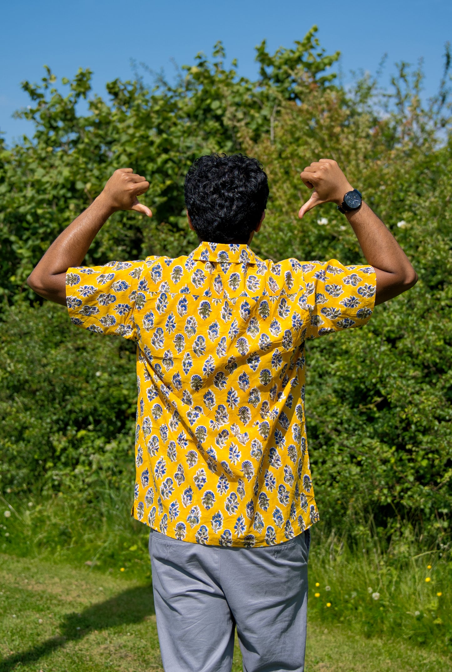 Sunrise Yellow Block Print Shirt