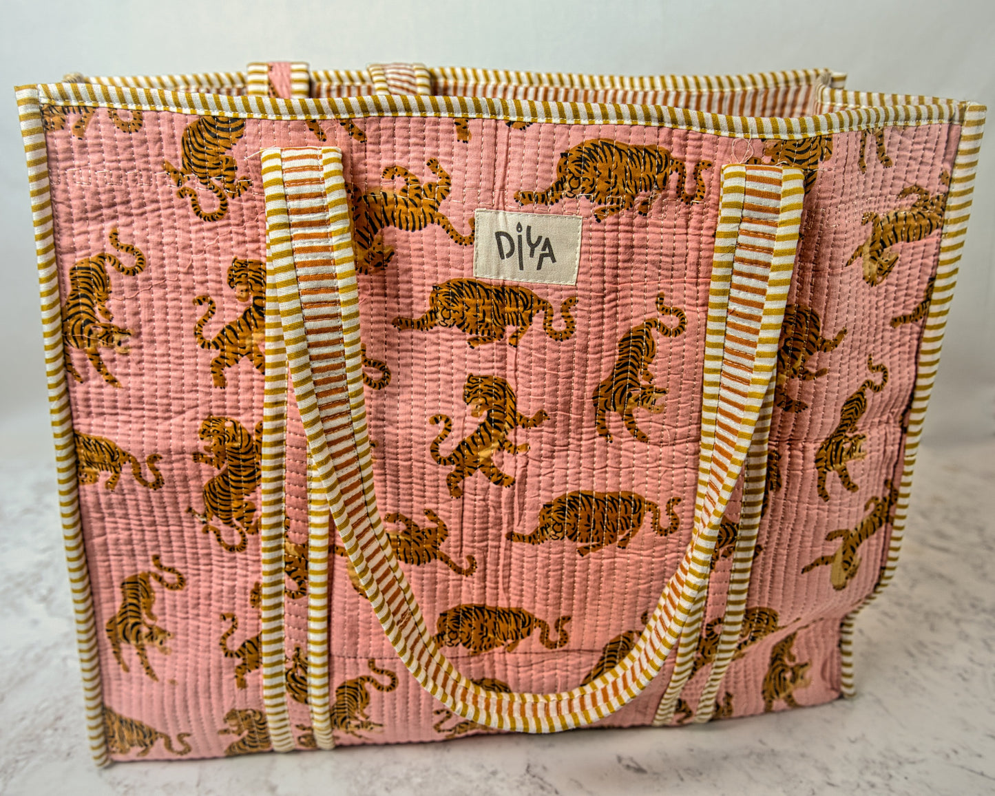 Rose Cheetah Quilted Tote