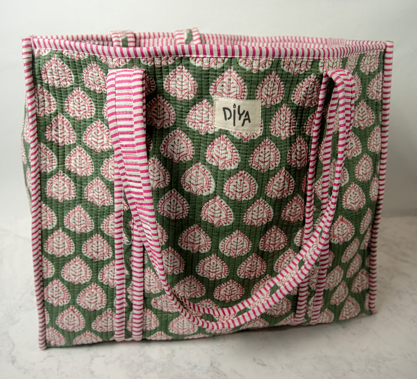 Green Quilted Tote