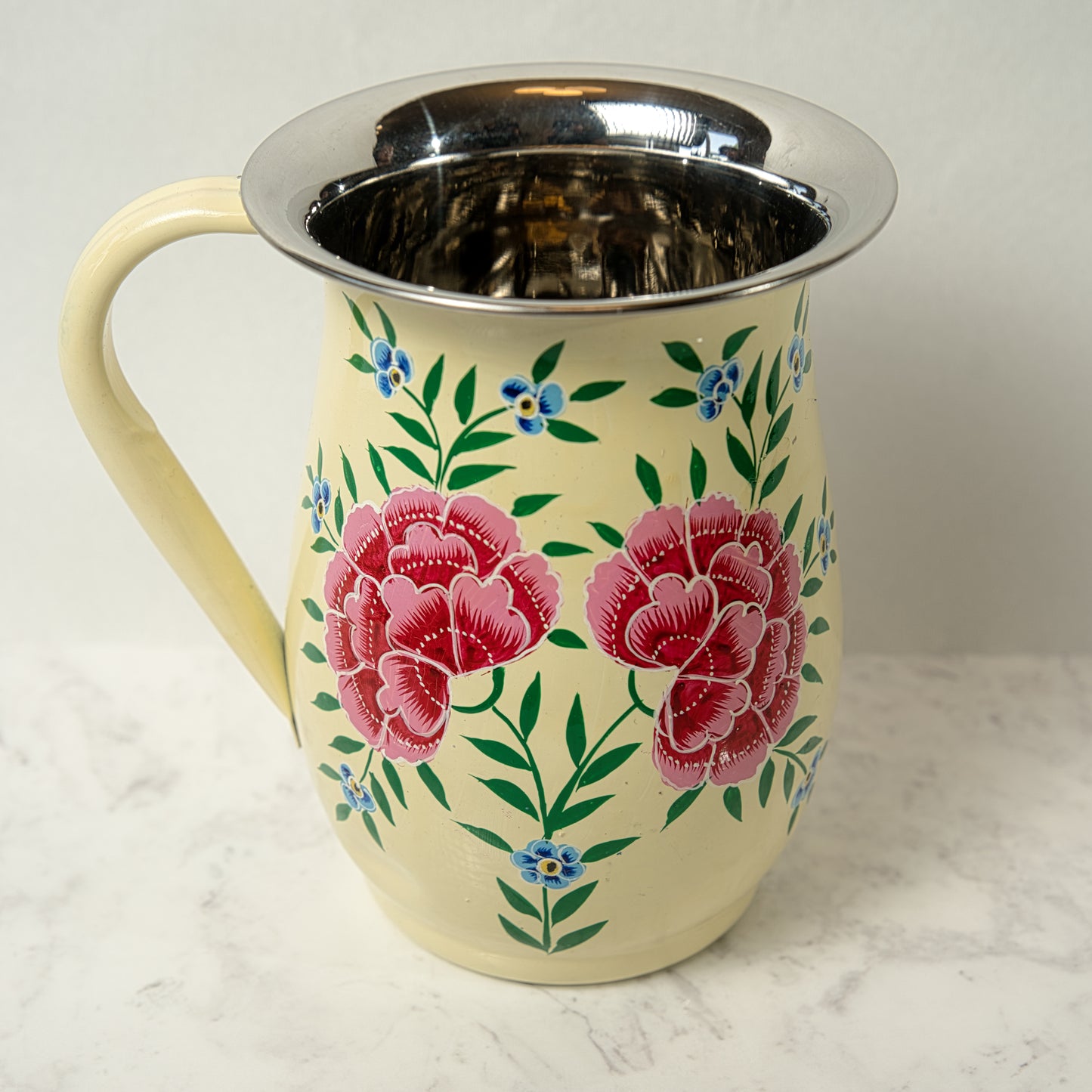 Golden Cream Enamel Jug