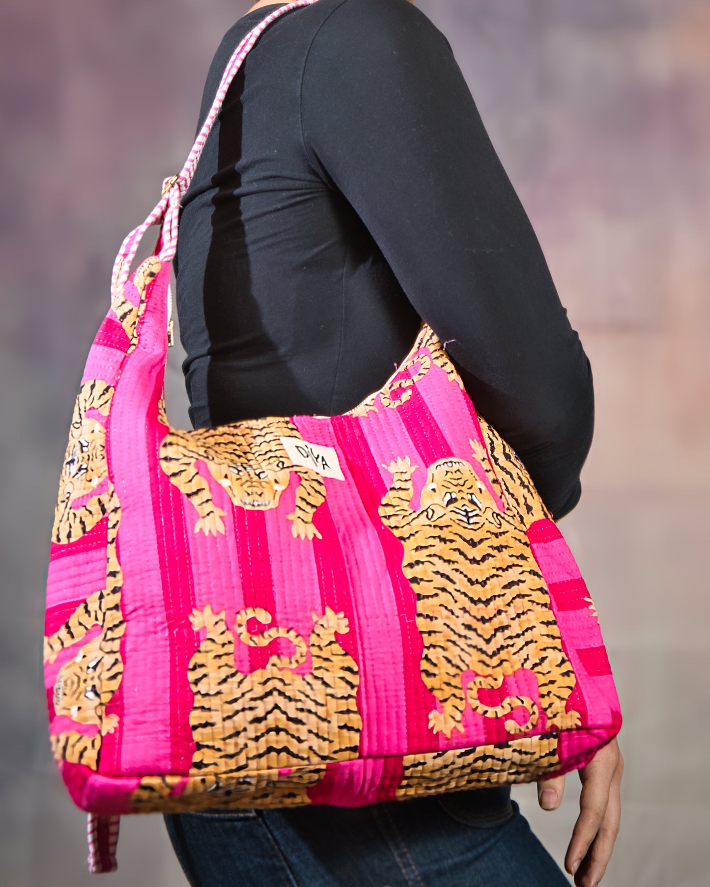 Pink Lemonade Tiger Shoulder Bag