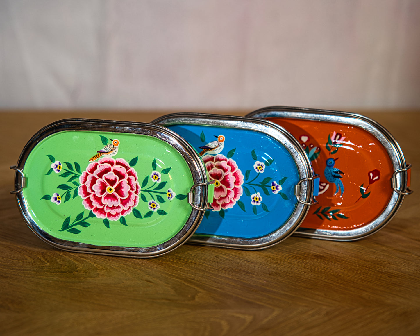 Ocean Blue Enamel Lunch Box