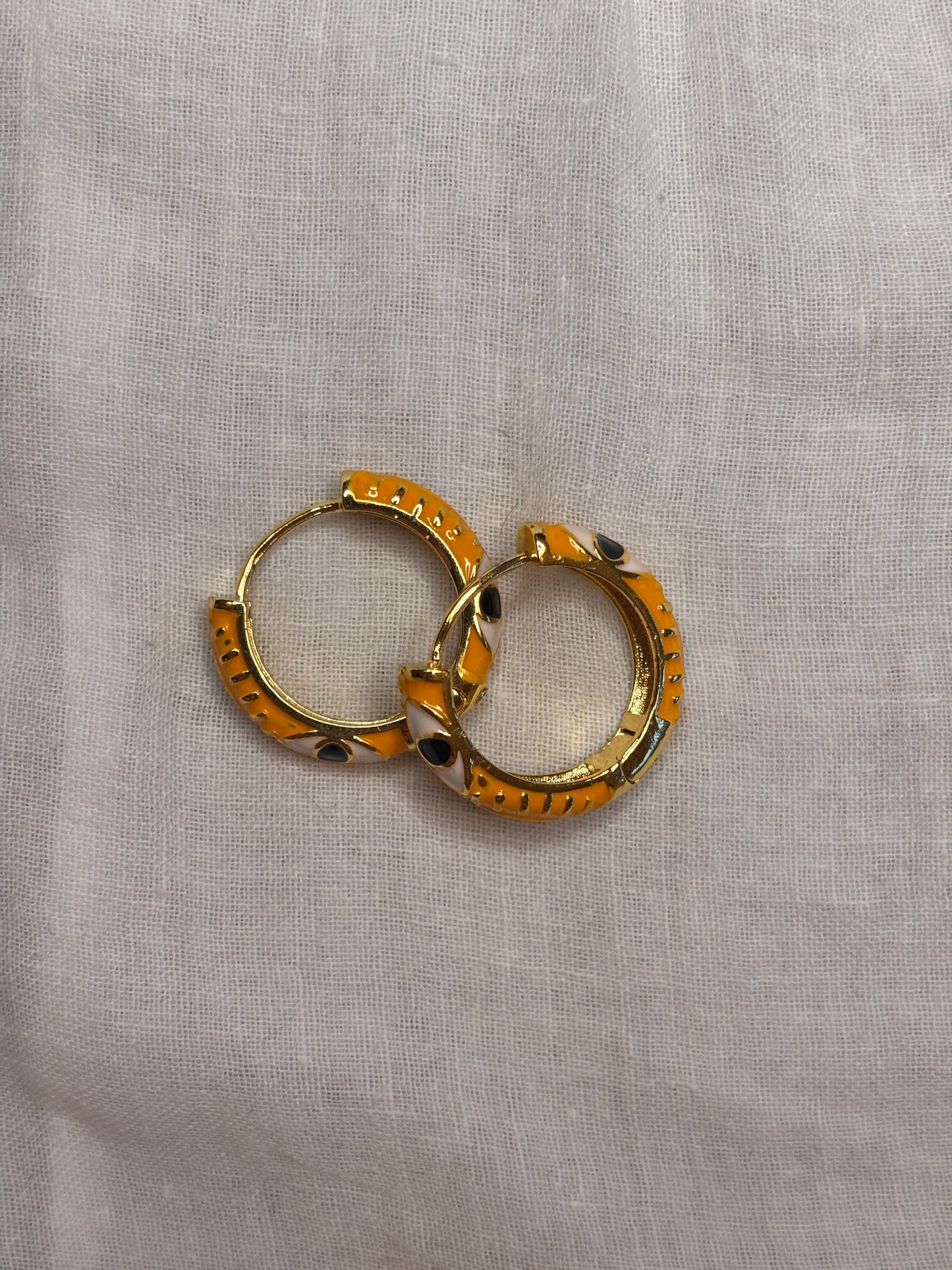 Yellow Snake Eye Mini Hoops