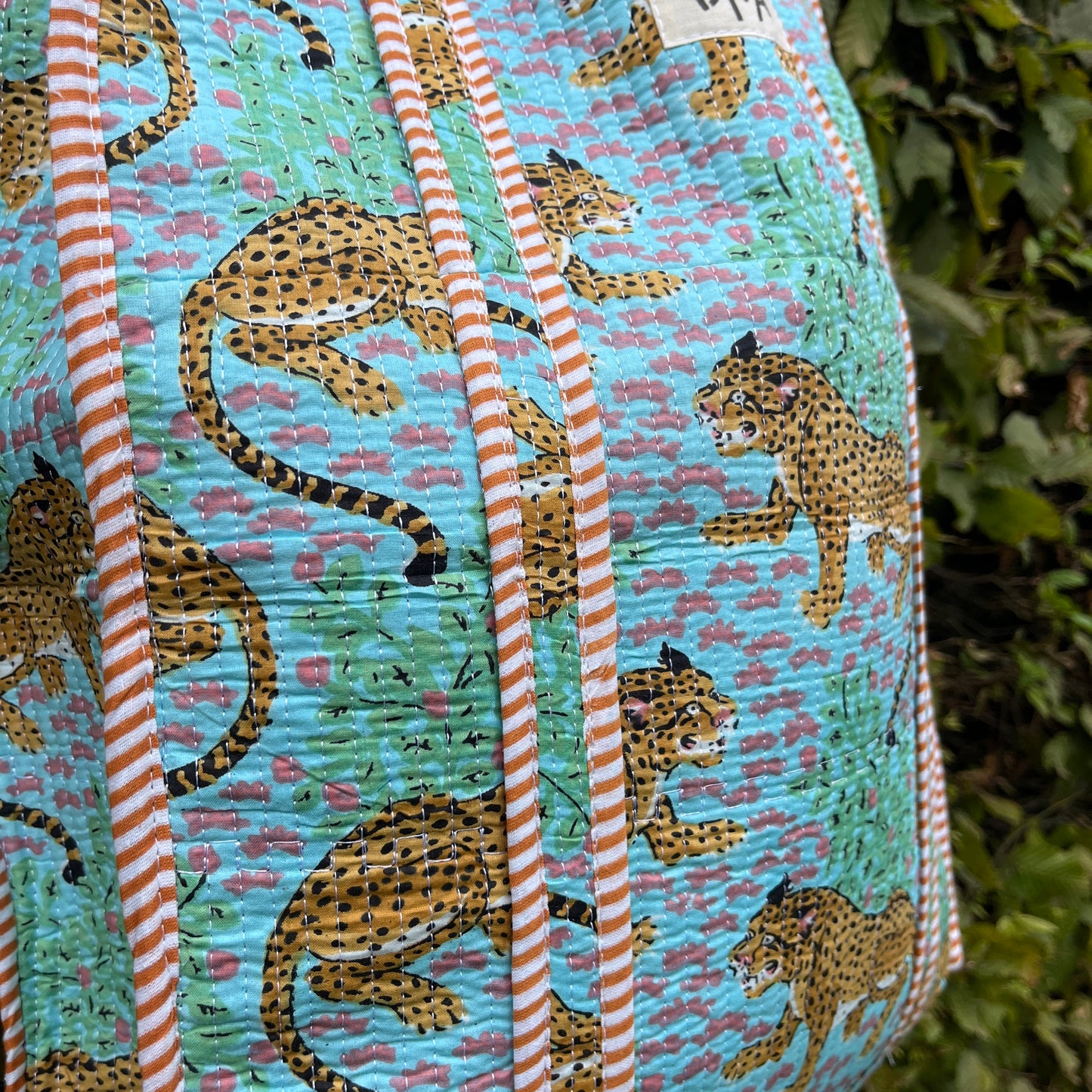 Forest Green Tiger Vertical Tote Bag