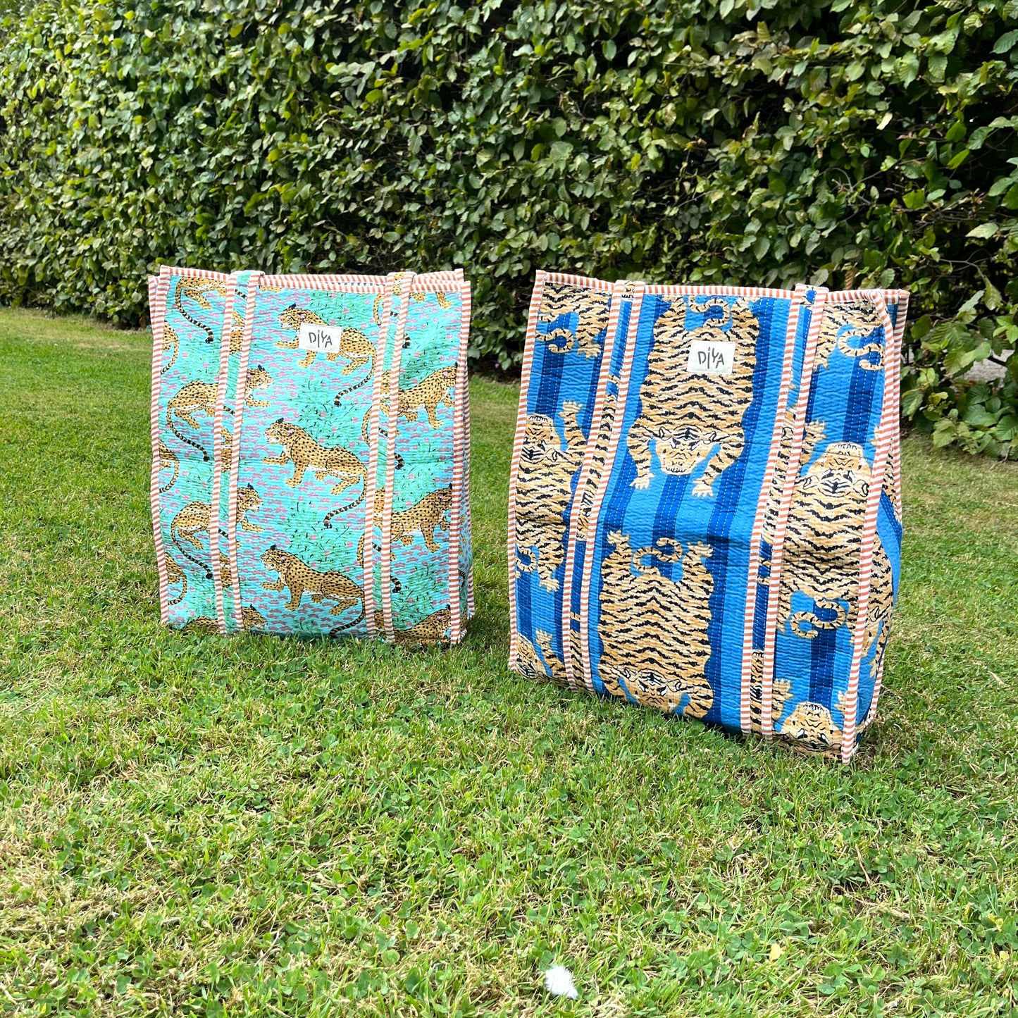 Blue Sleeping Tiger Vertical Tote Bag