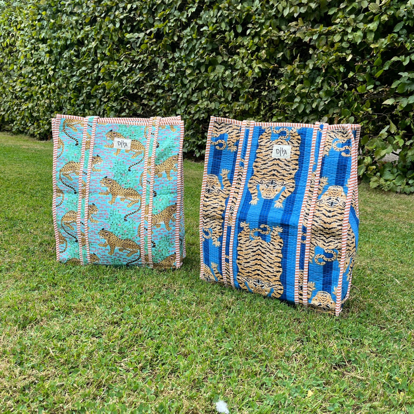 Blue Sleeping Tiger Vertical Tote Bag
