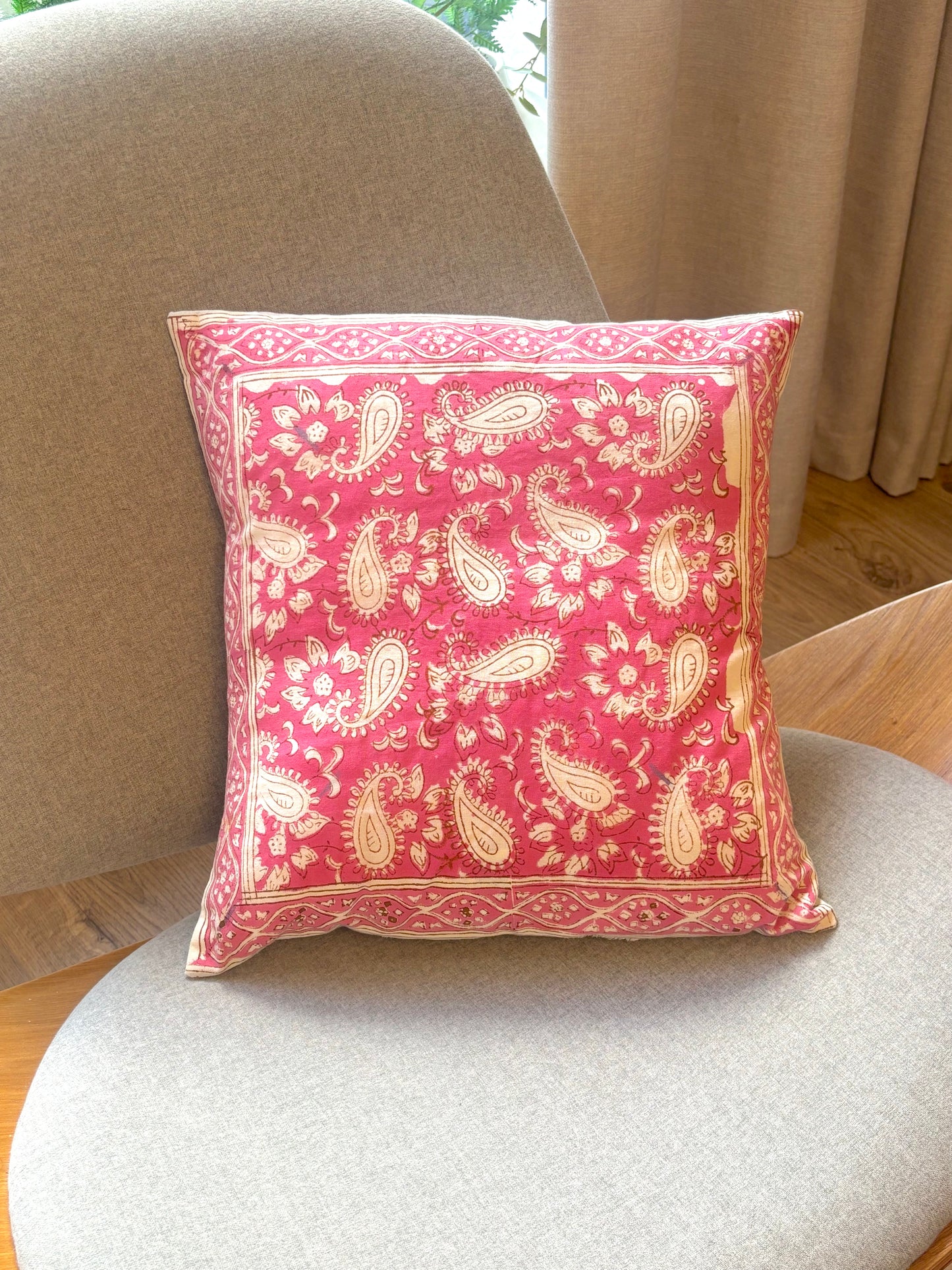Soft Pink & White Cushion Cover