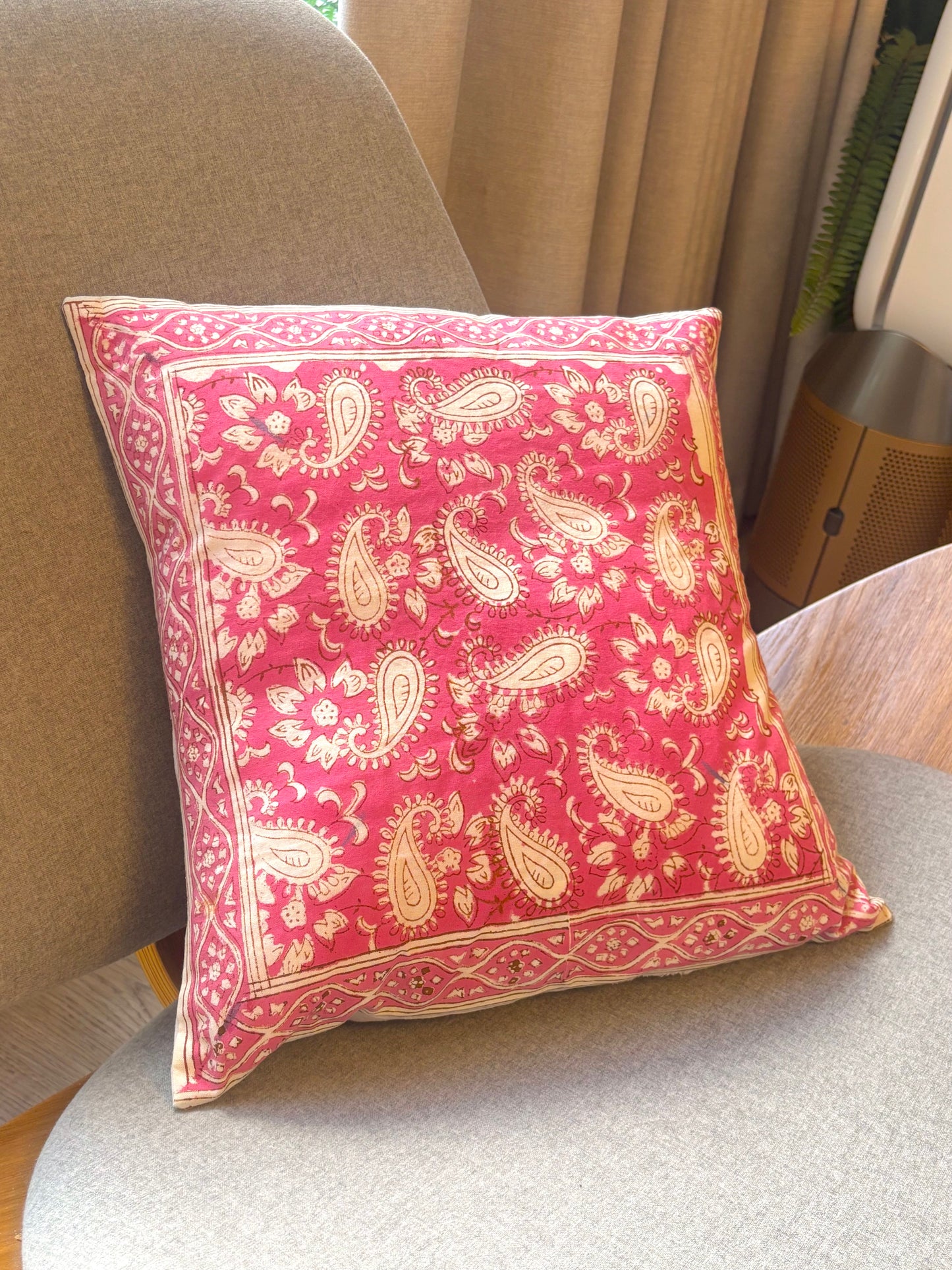 Soft Pink & White Cushion Cover