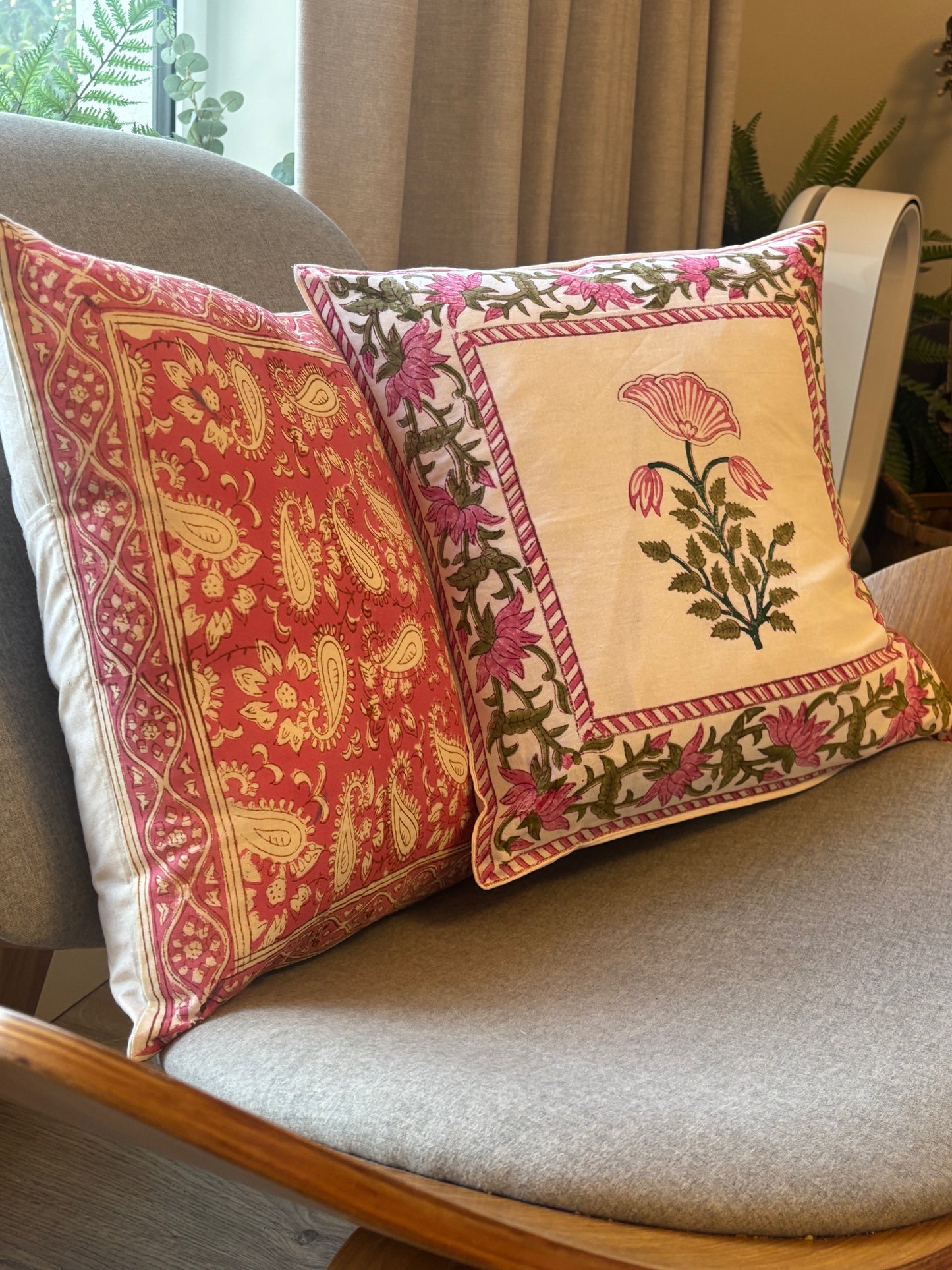 Soft Pink & White Cushion Cover