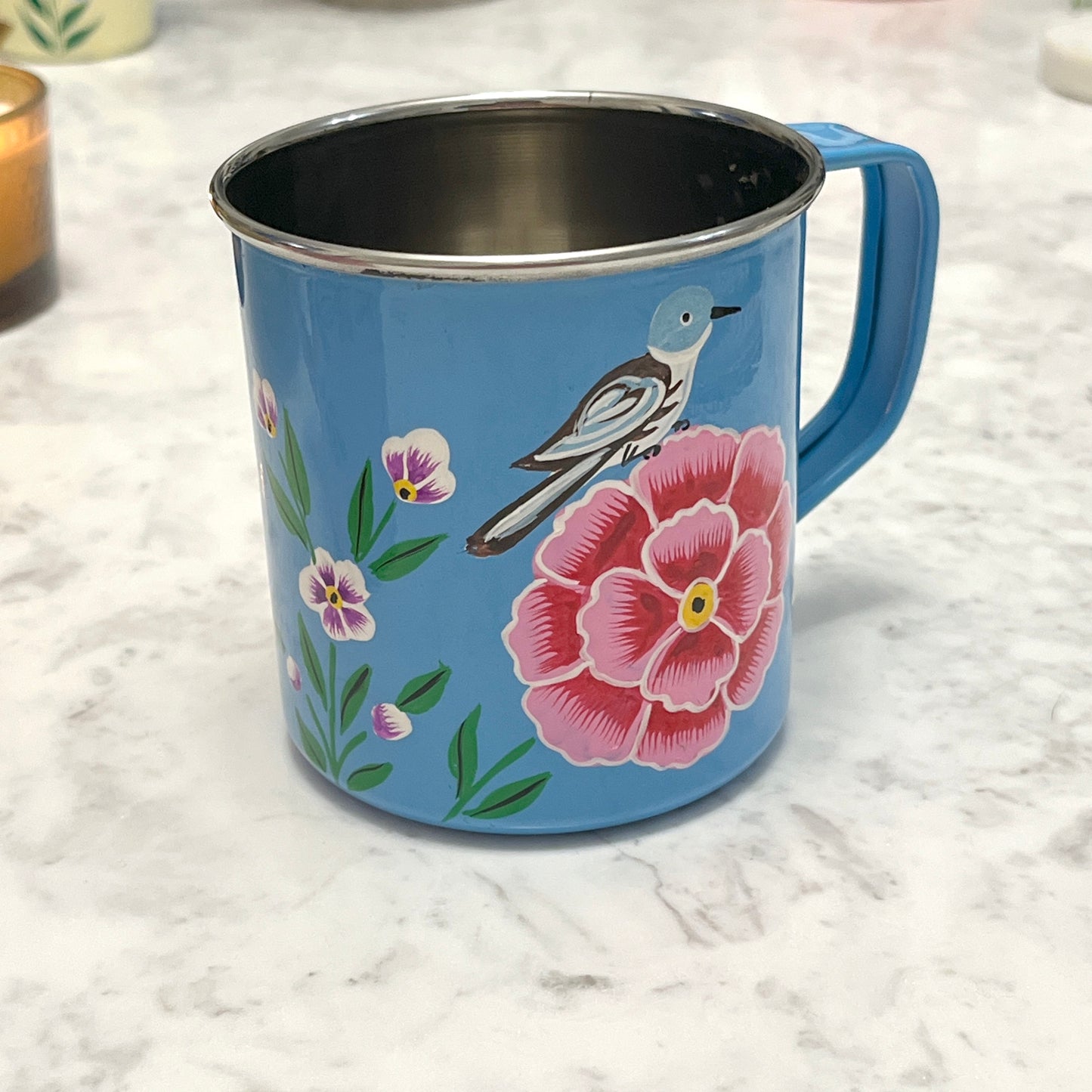 Blue Enamel Steel Mug