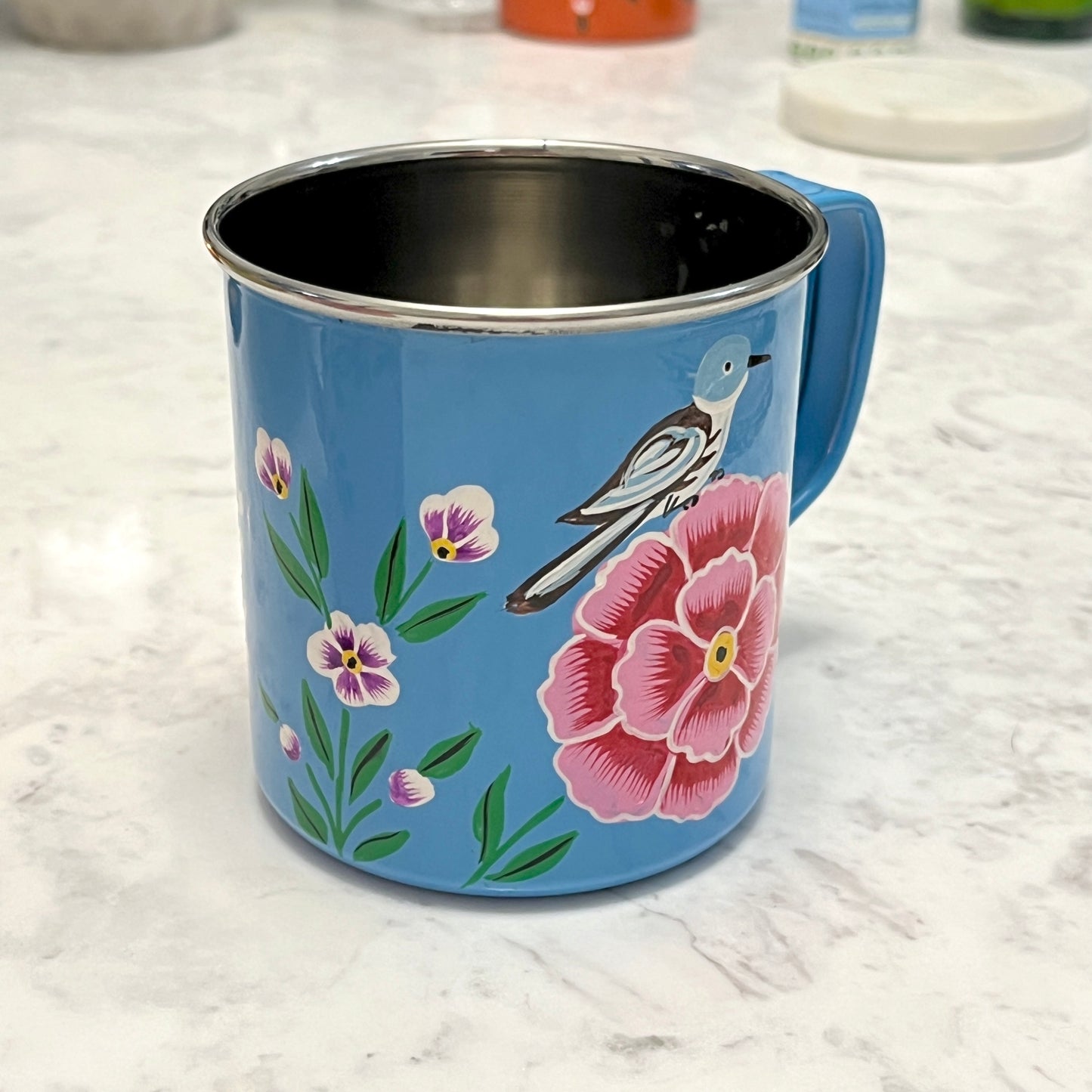 Blue Enamel Steel Mug