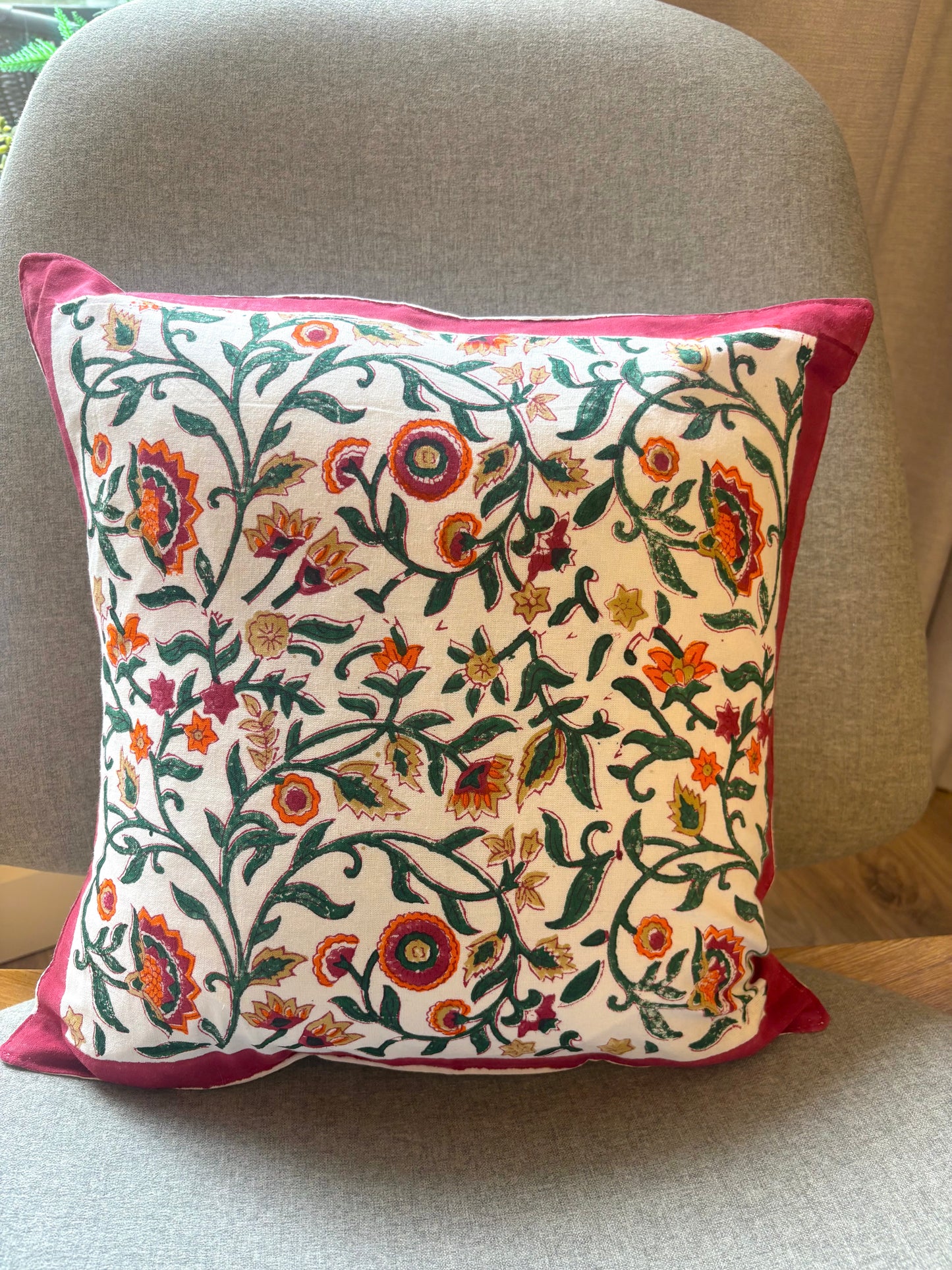 Red Floral Cushion Cover