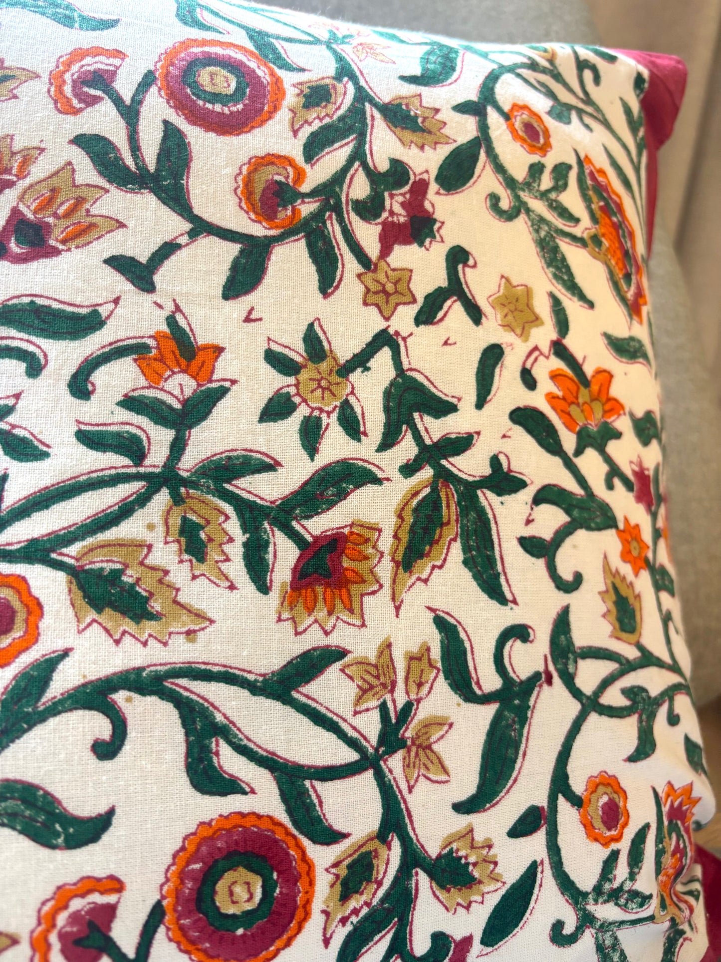 Red Floral Cushion Cover