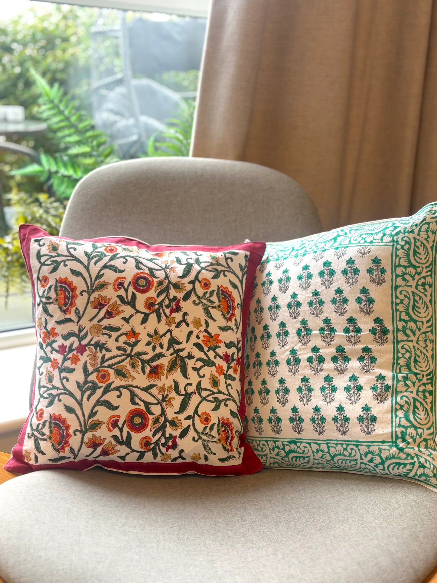 Red Floral Cushion Cover