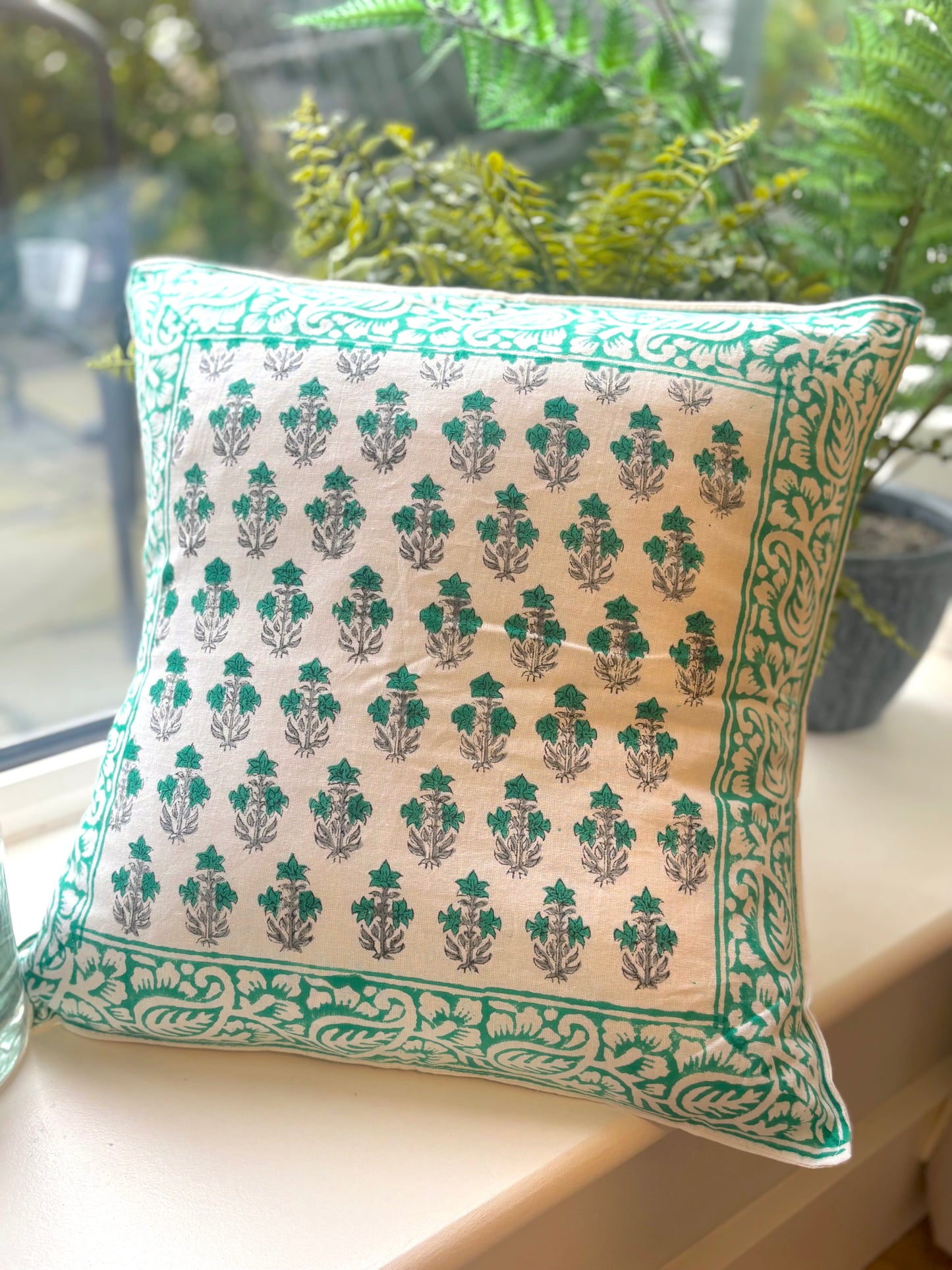 Coastal Green & Blue Cushion Cover