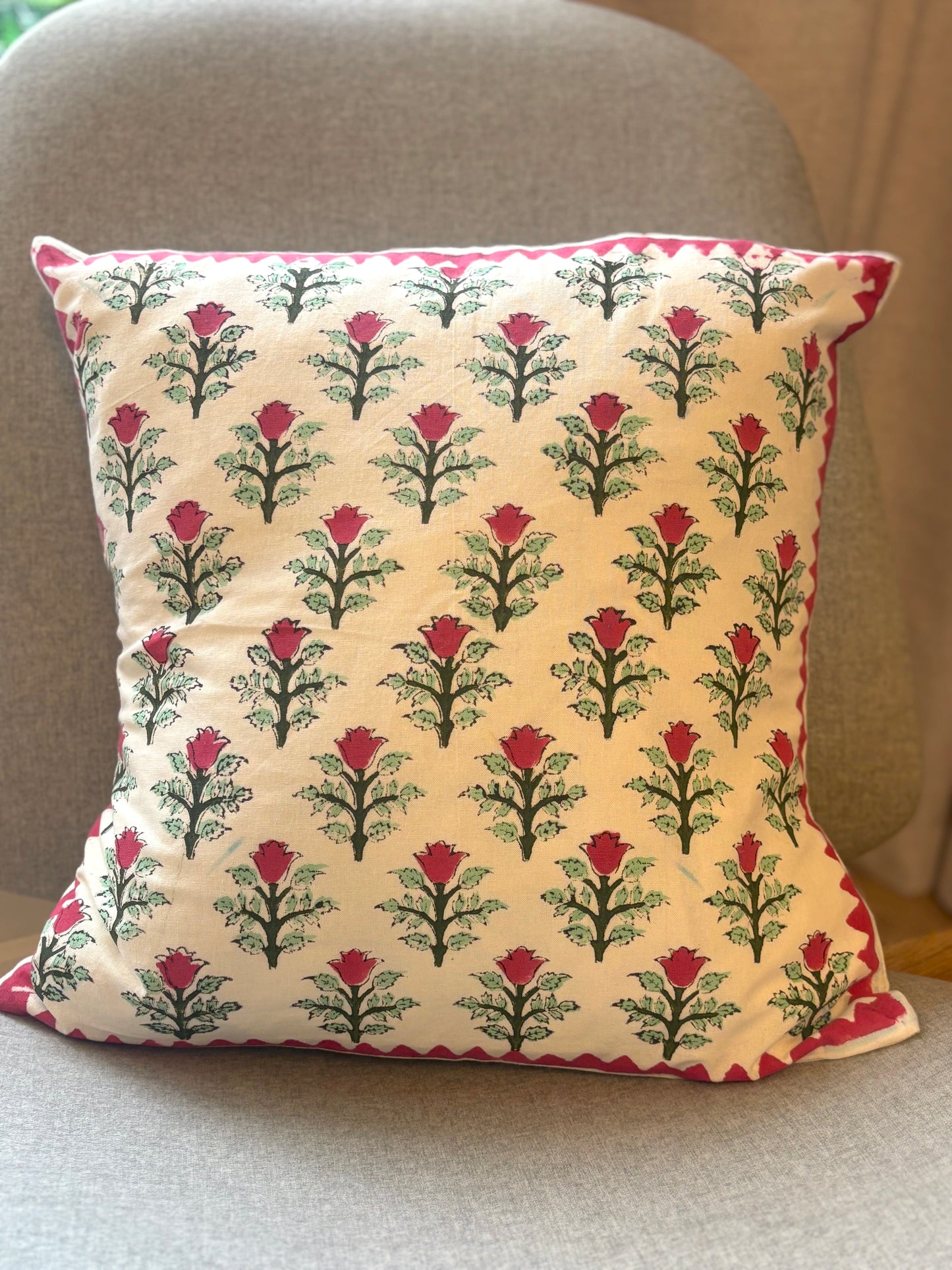 Scarlet Bloom Cushion Cover