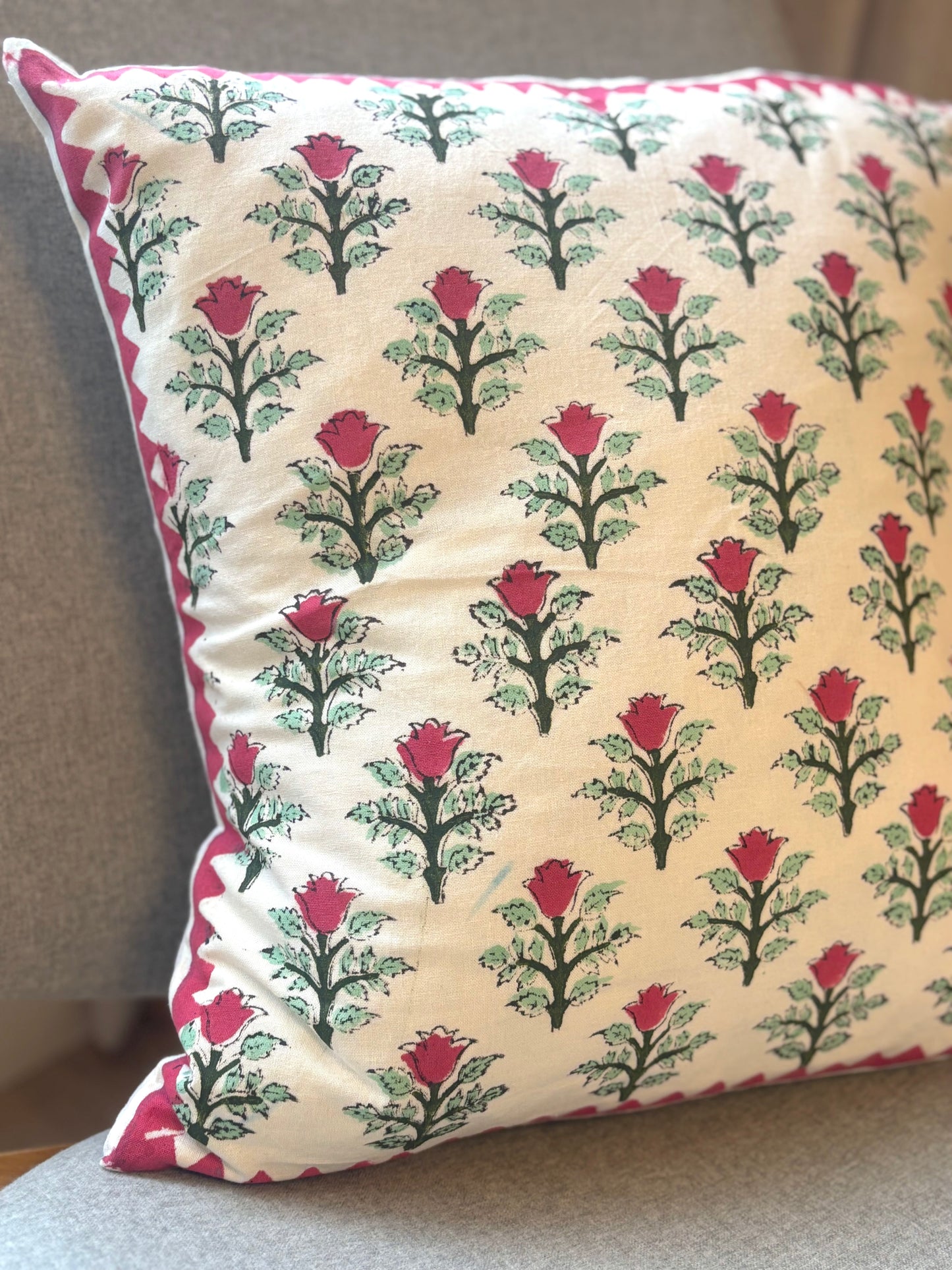 Scarlet Bloom Cushion Cover