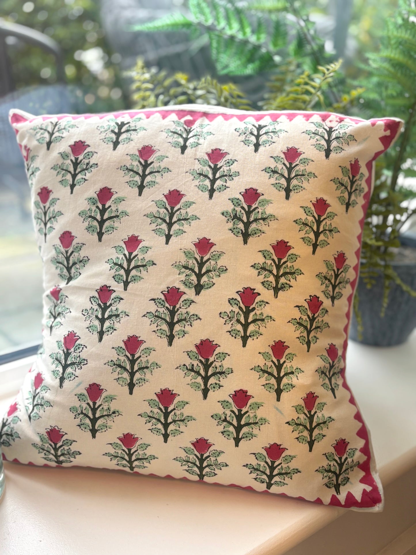 Scarlet Bloom Cushion Cover