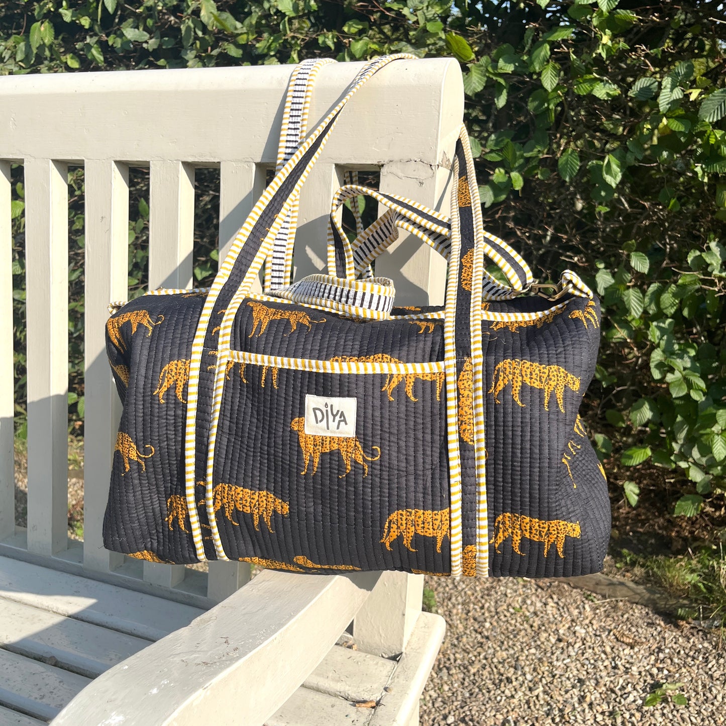 Black Tiger Print Travel Bag