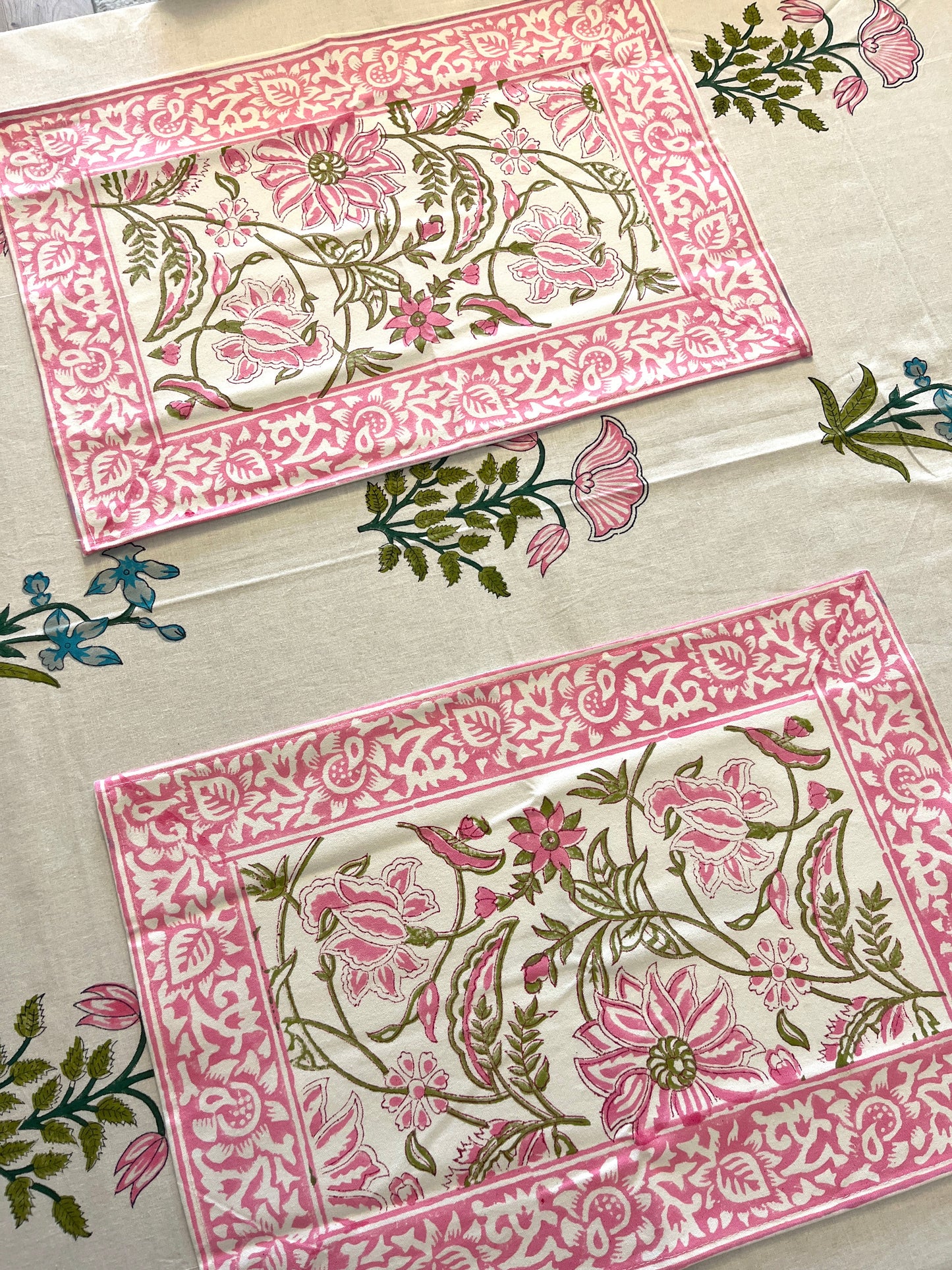 Pink Bloom Cotton Placemats Set of 2