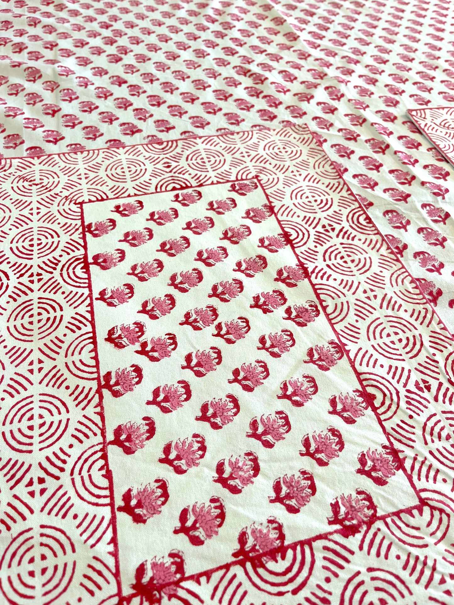 Petite Pink Floral Cotton Placemats Set of 2