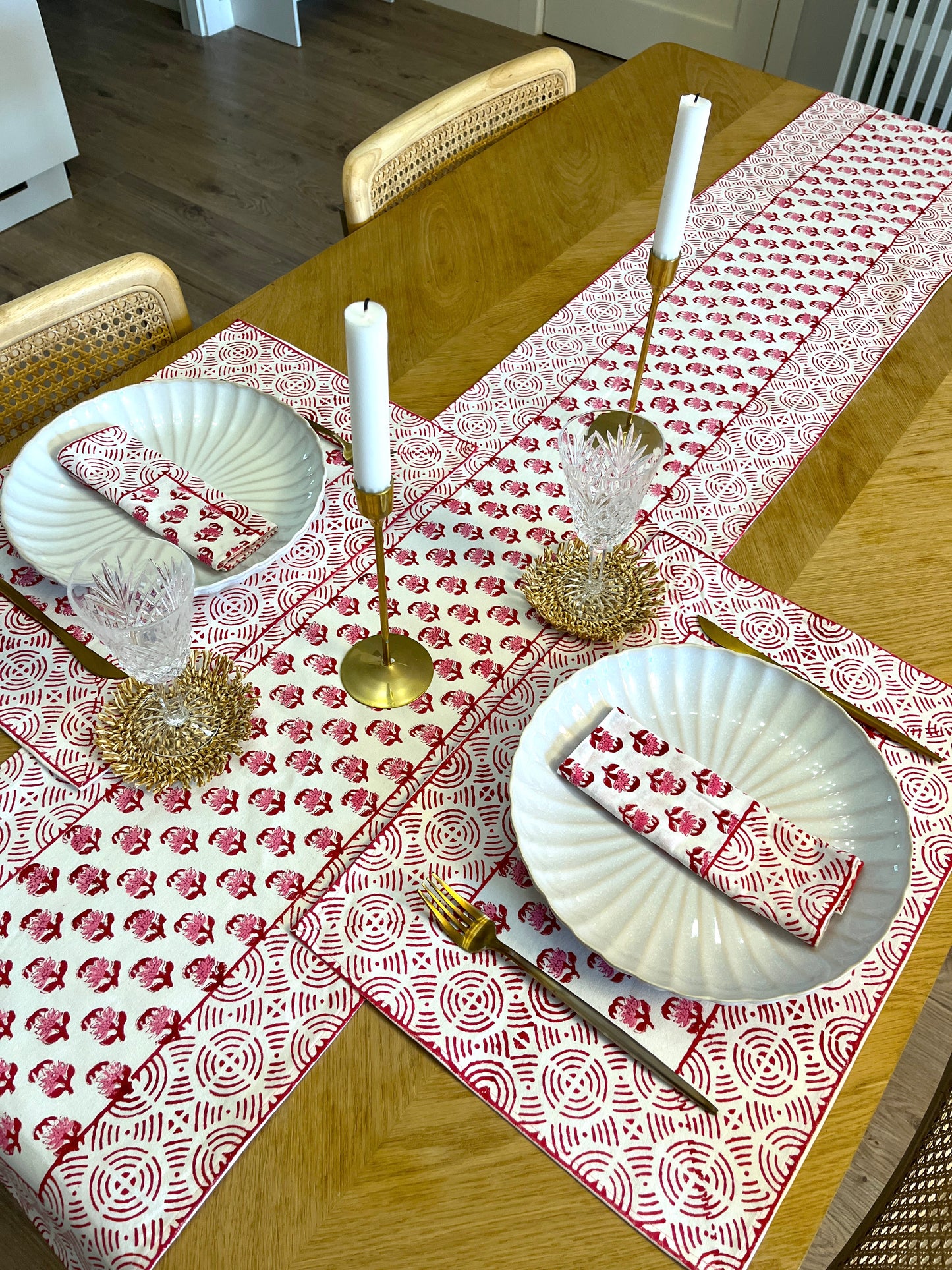 Petite Pink Floral Table Runner