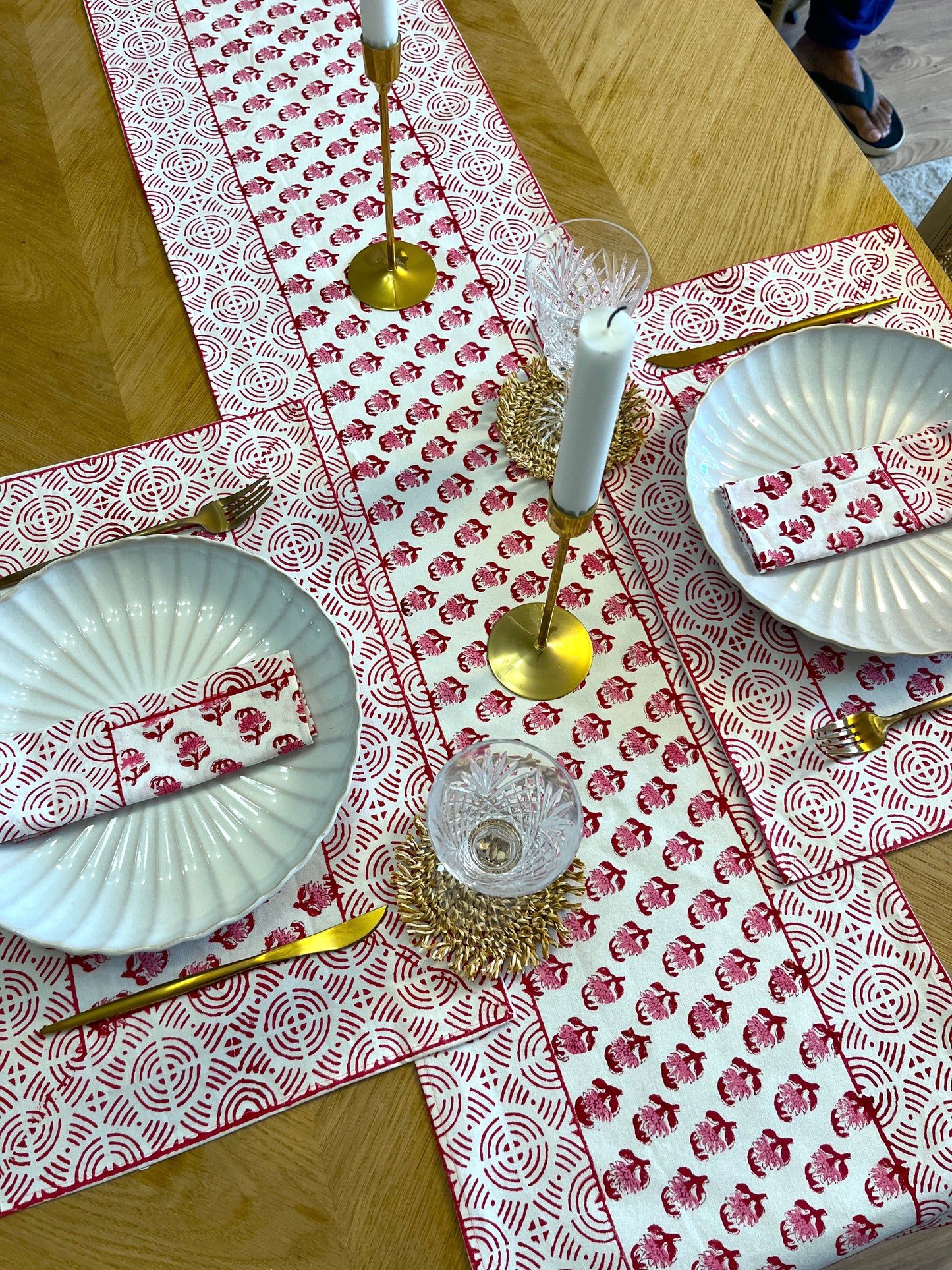 Petite Pink Floral Table Runner