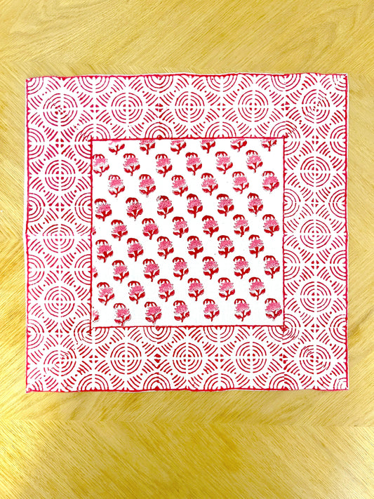Petite Pink Floral Cotton Placemats Set of 2