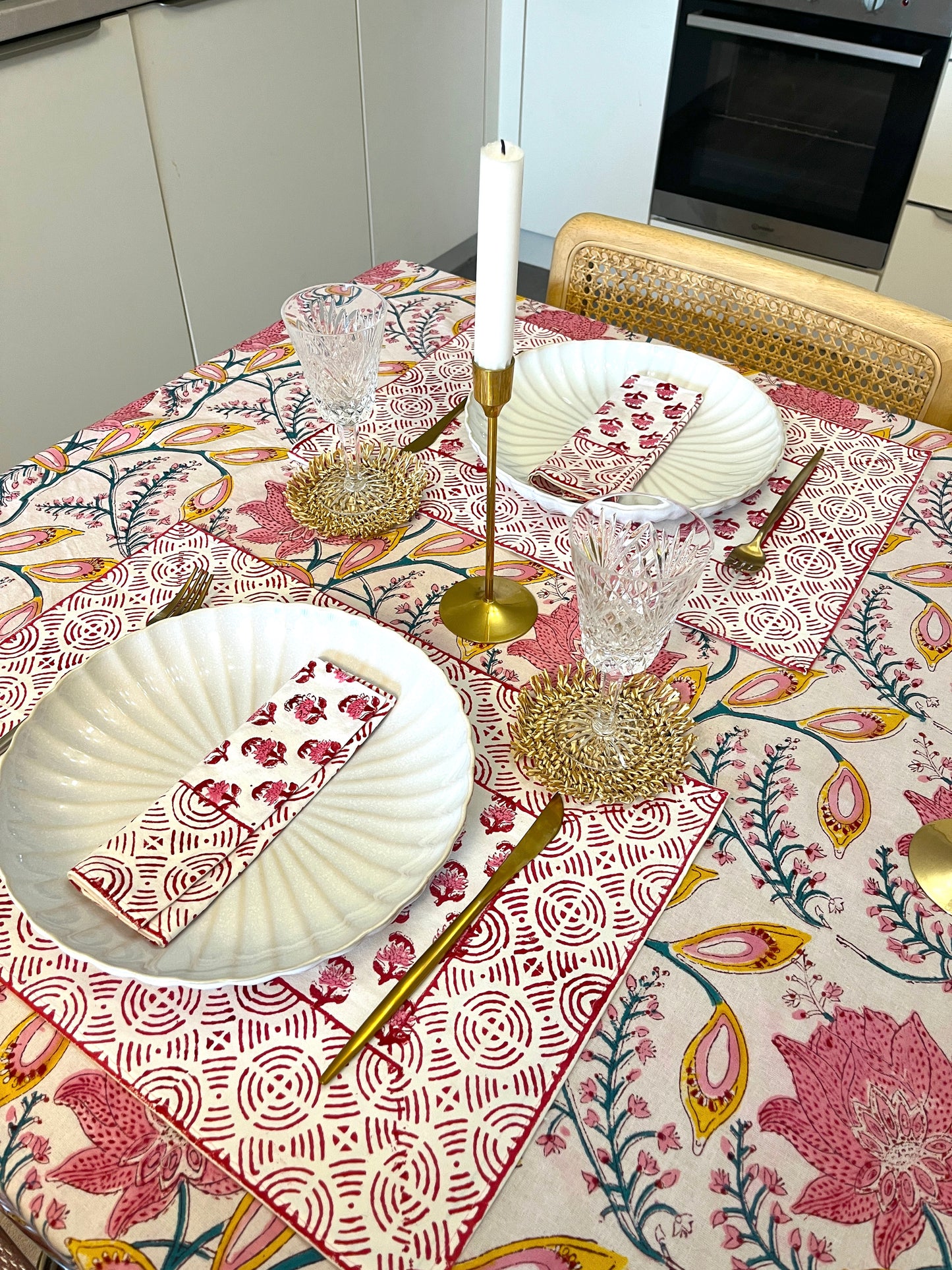 Pink Blossom Cotton Napkin Set of 2