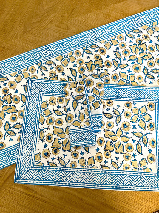 Blue Blossom Table Runner