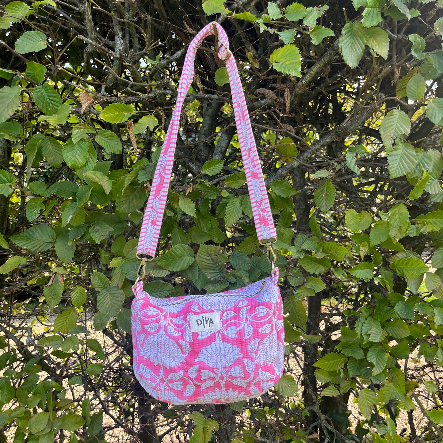 Pink & White Crossbody Bag