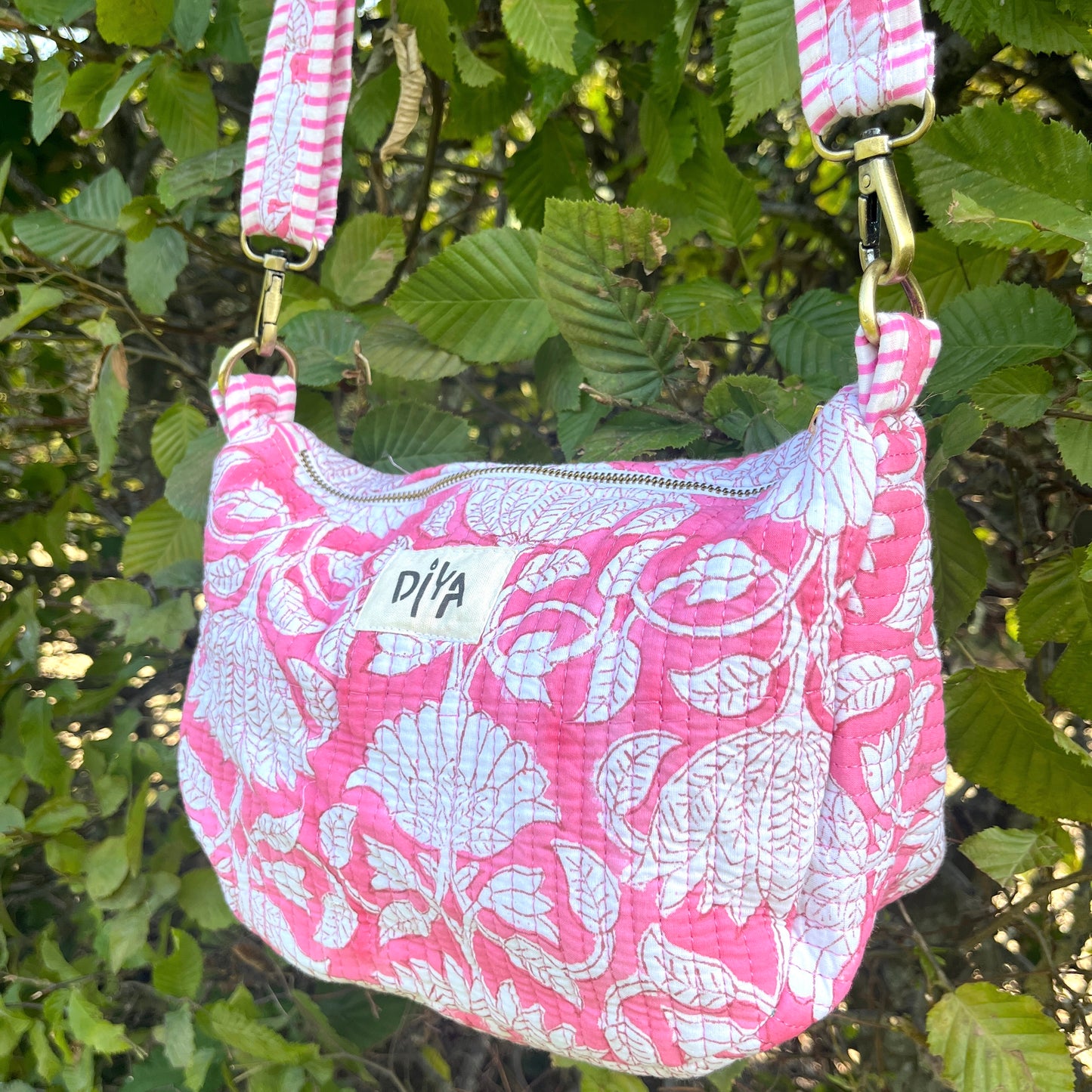 Pink & White Crossbody Bag