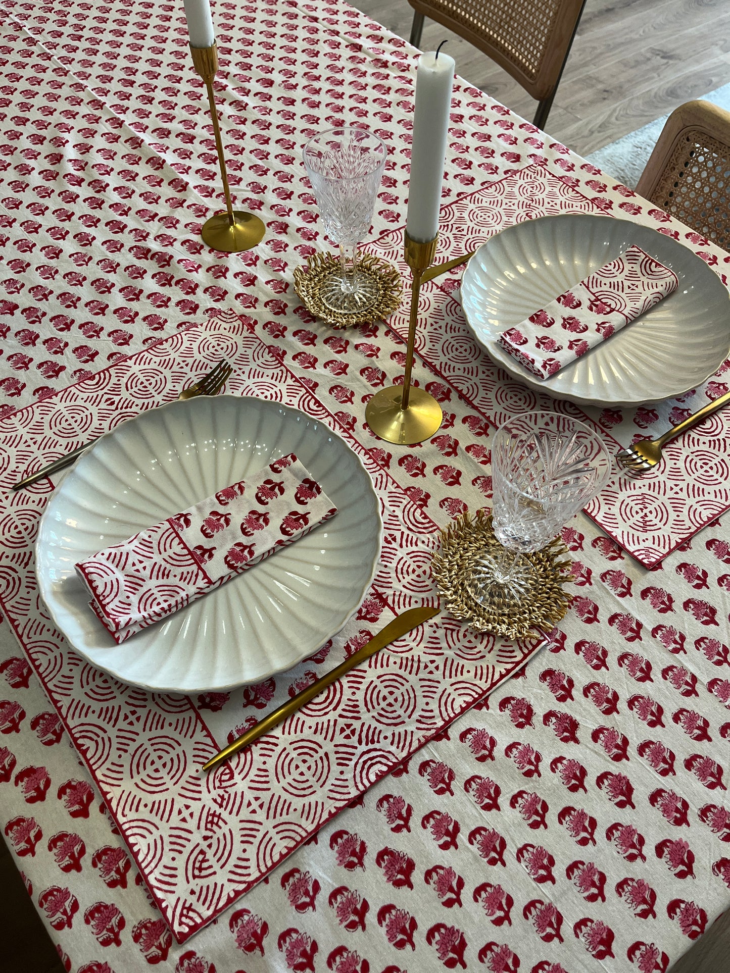 Petite Pink Floral Table Cover