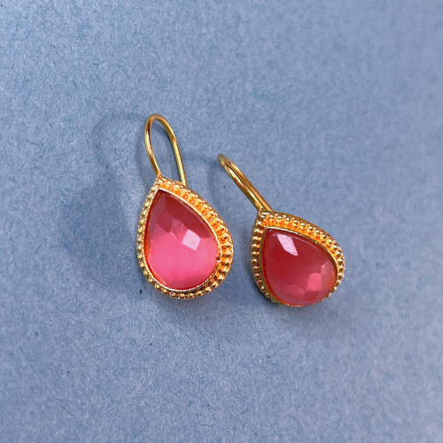 Versatile Pink Pocket Hoop Earrings