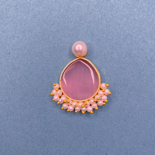Bold Pink Rock Drop Earrings