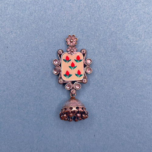 raditional Pink Rajasthani Jhumka Earrings
