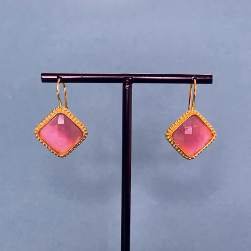 Elegant Pink Drop Earrings