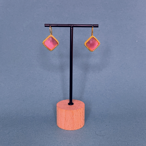 Elegant Pink Drop Earrings