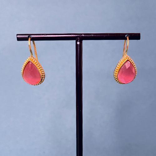 Versatile Pink Pocket Hoop Earrings
