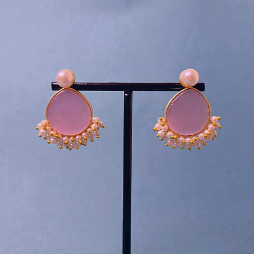Bold Pink Rock Drop Earrings