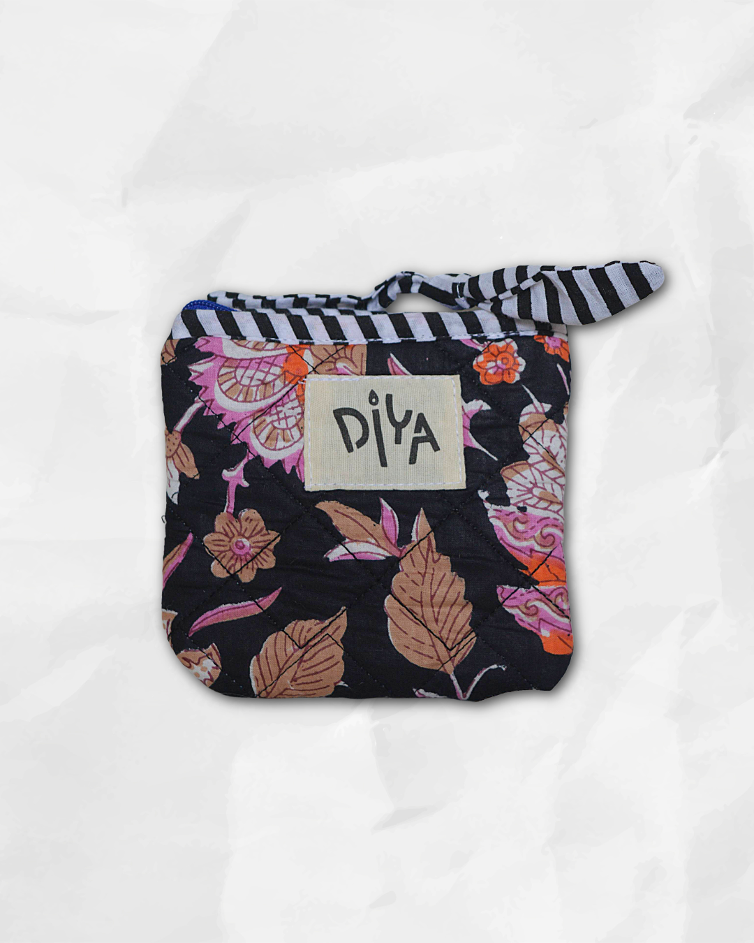 Black Floral Coin Pouch