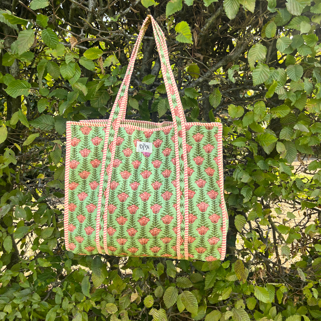 Pistachio Green Bloom Laptop Tote Bag