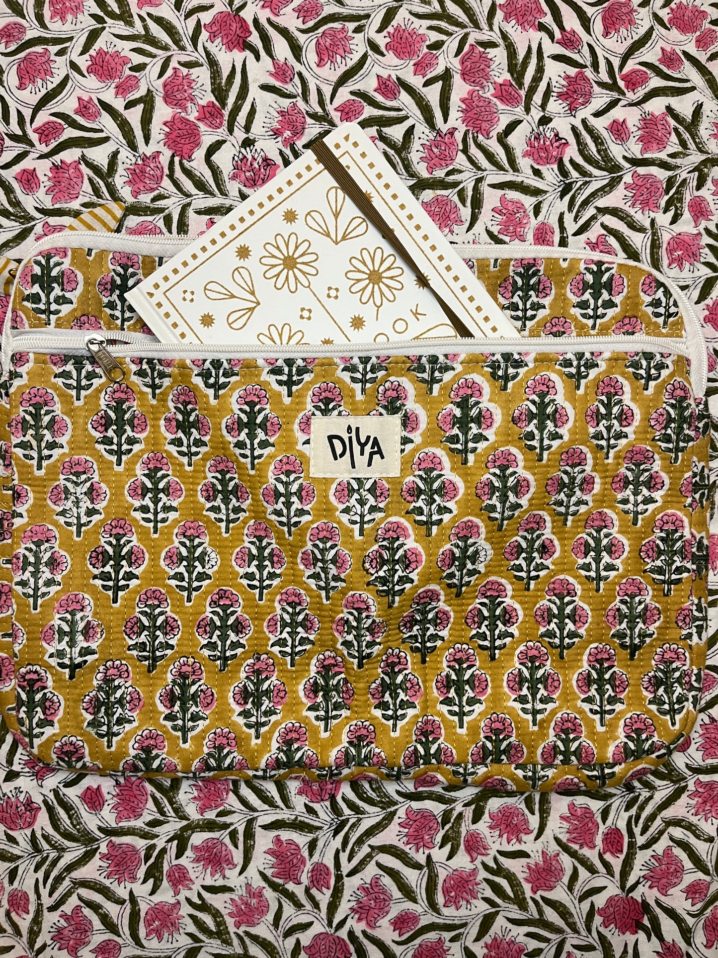 Blossom Pink Cotton Laptop Sleeve