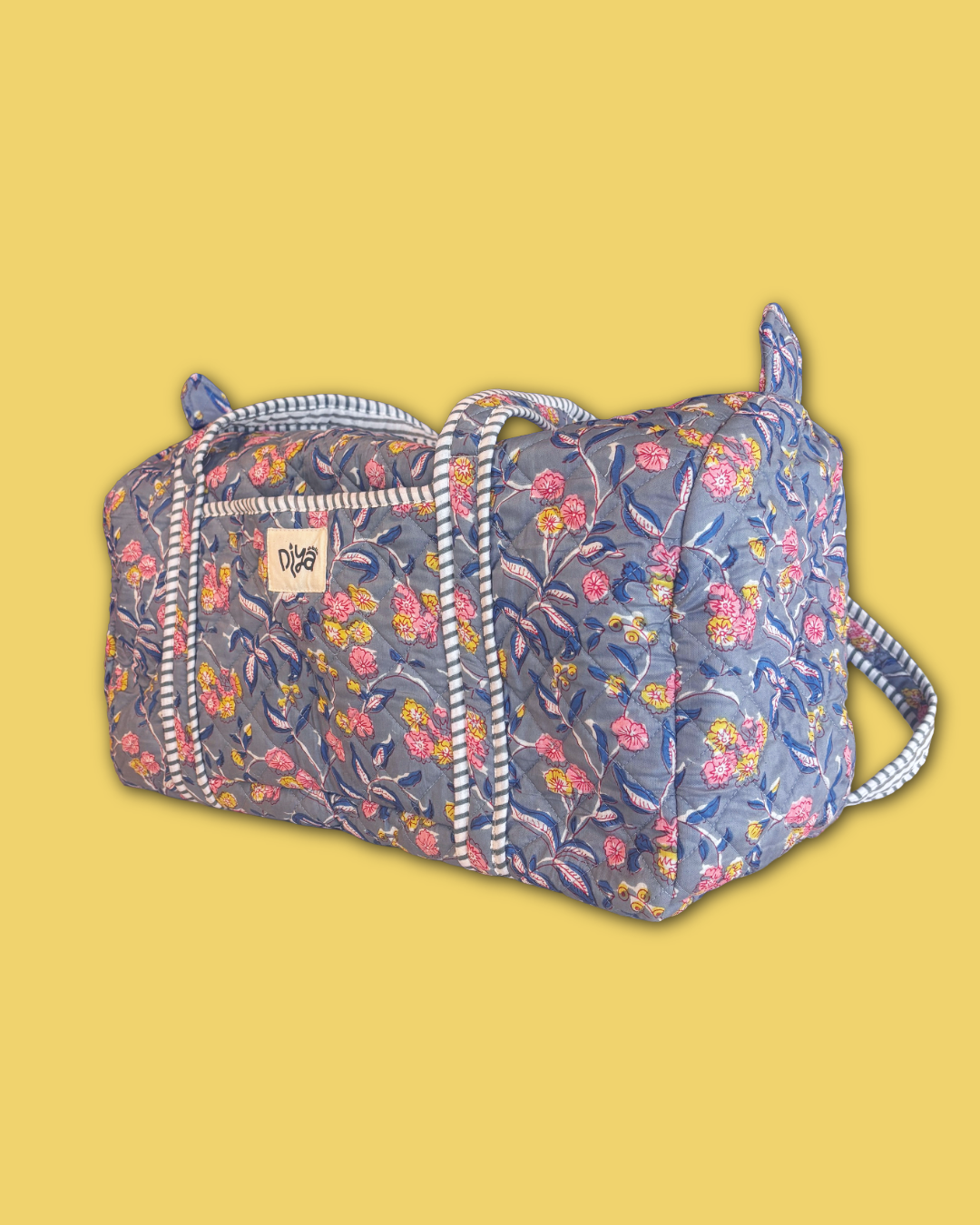 Grey Floral Travel Bag