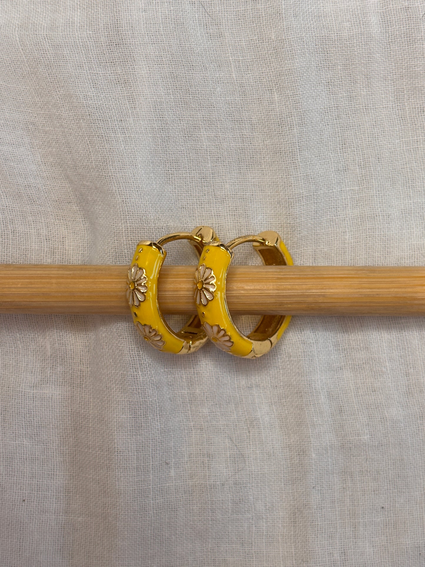 Yellow Daisy Mini Hoops