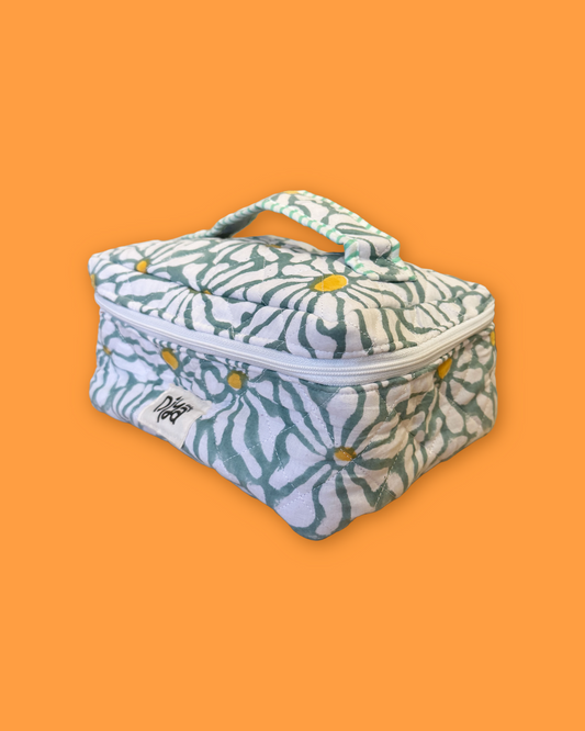Blue Flower Power Make-up Pouch