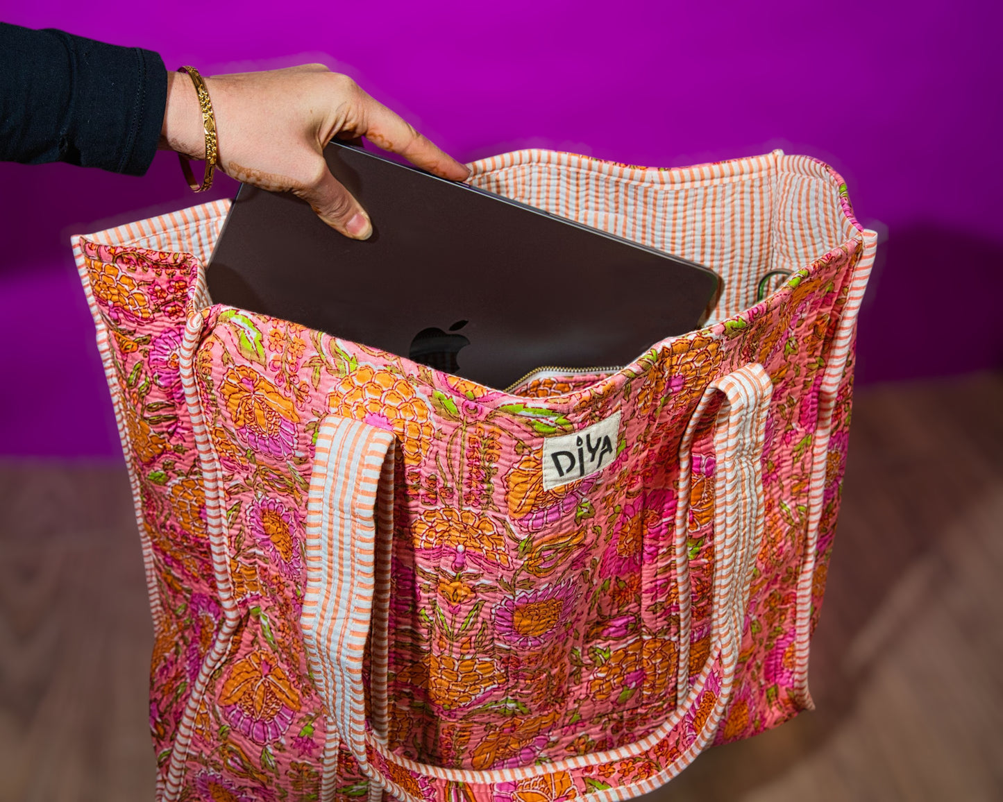 Pink Grapefruit Laptop Tote