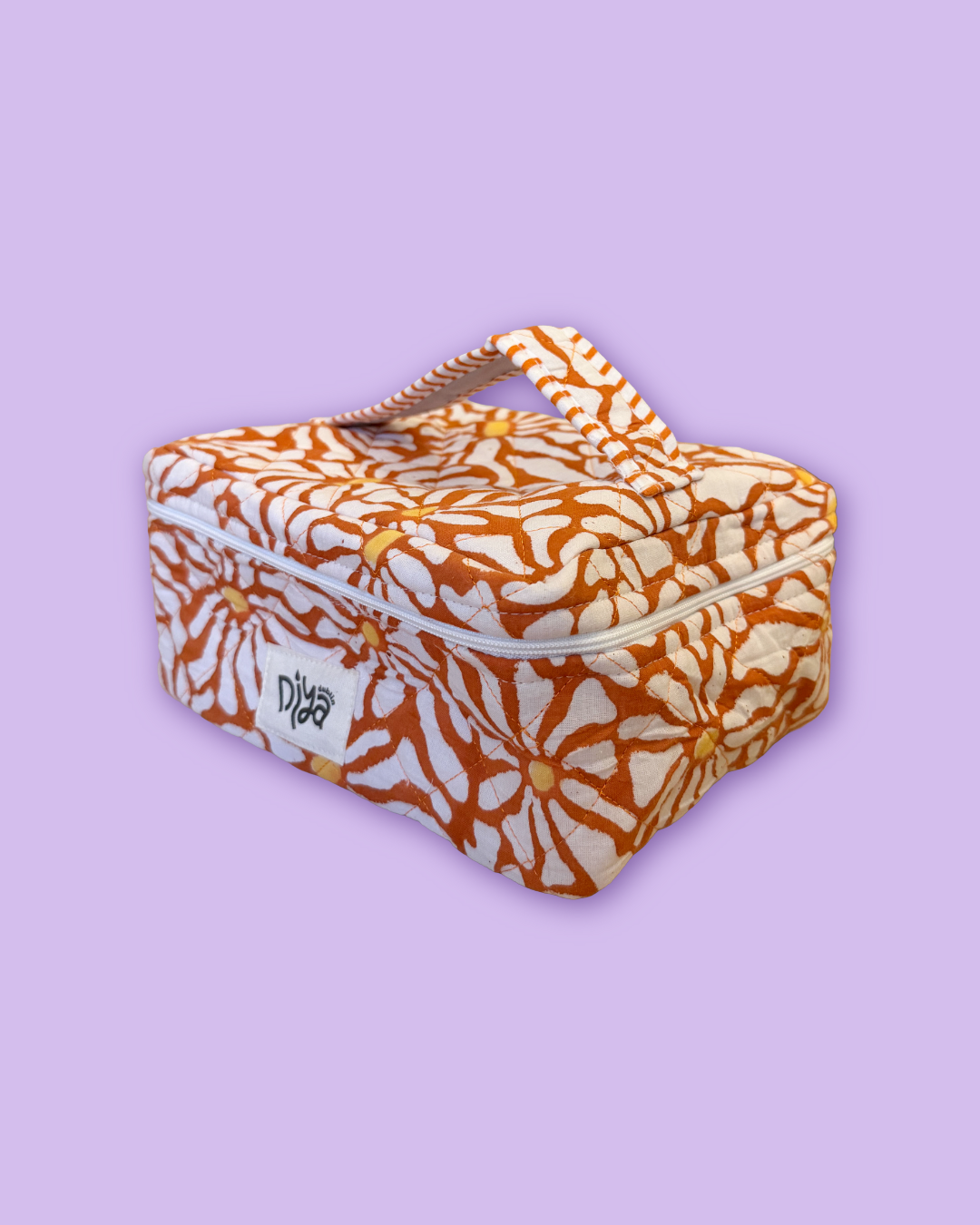 Orange Flower Power Make-up Pouch